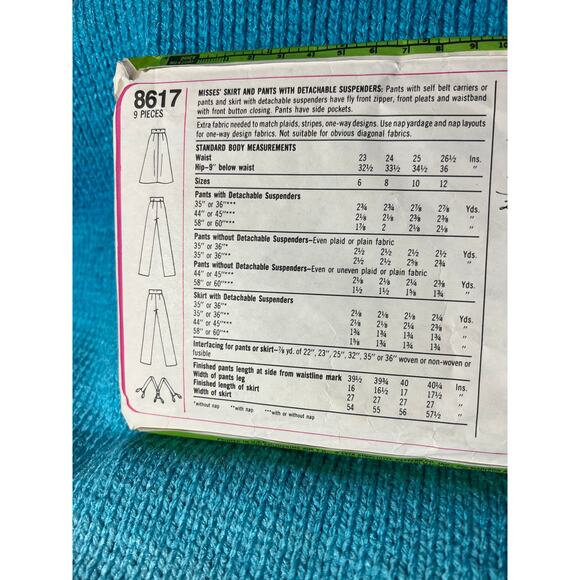 Simplicity 8617 Sewing pattern Aline midi skirt pants 1970s size 10 - Picture 4 of 5